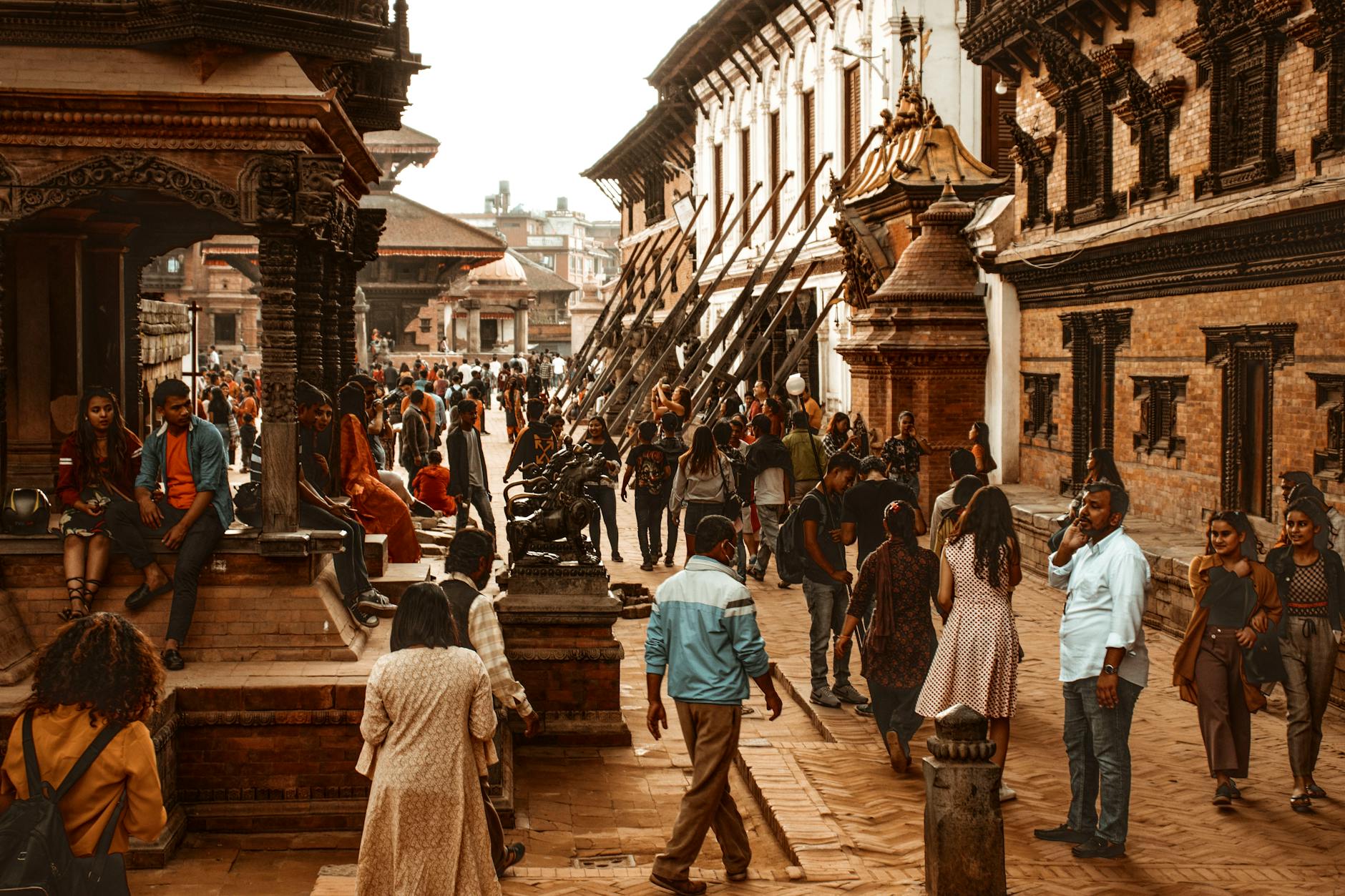 people standing near building